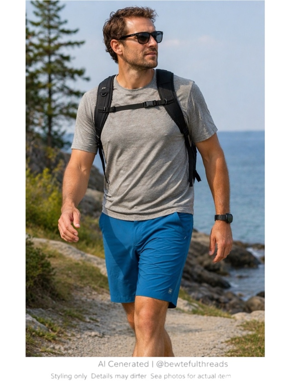 MEC Outdoor Hybrid Shorts Blue Utility Hiking Travel W38